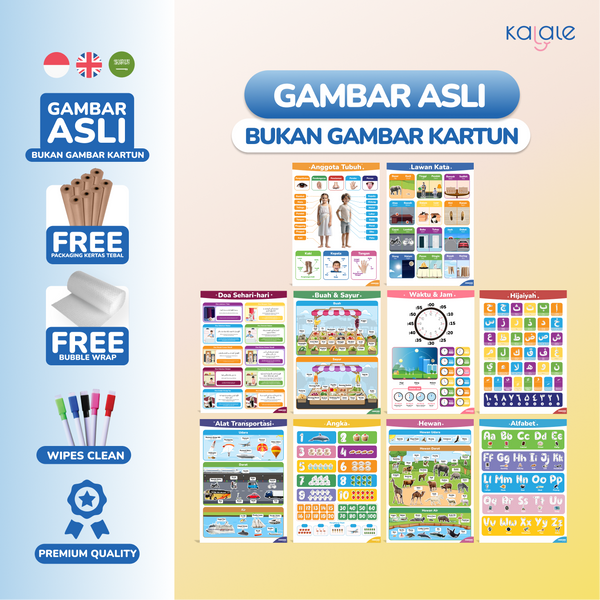 GOOROO by Kalale - Poster Pendidikan Edukasi Mainan Belajar Anak Usia Balita Batita PAUD TK SD MI