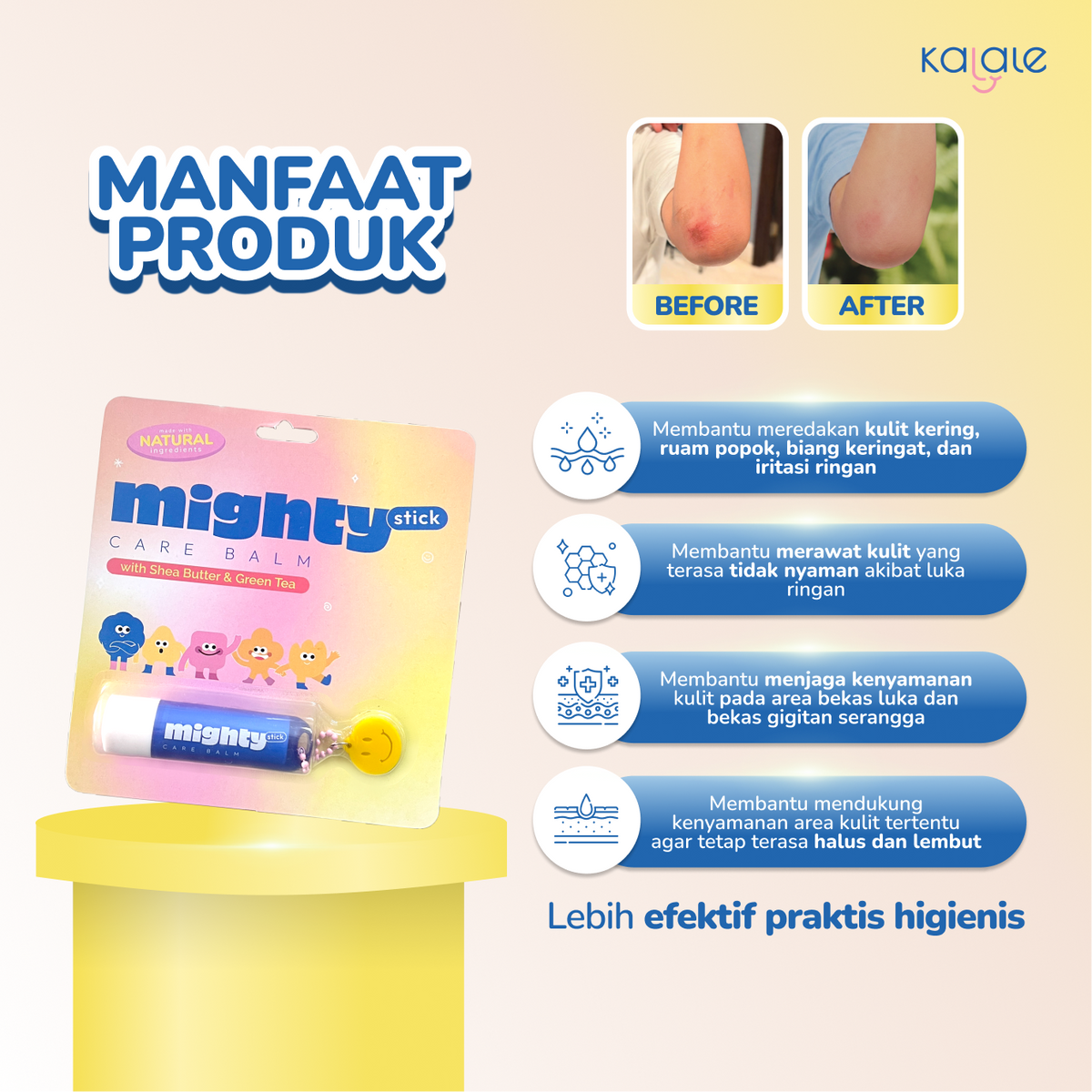Kalale Mighty Stick Care Baby Balm – Balm Bayi Stick Higenis Praktis untuk Perawatan Kulit Harian, Kulit Kering, Ruam Popok & Iritasi Ringan - Image 4