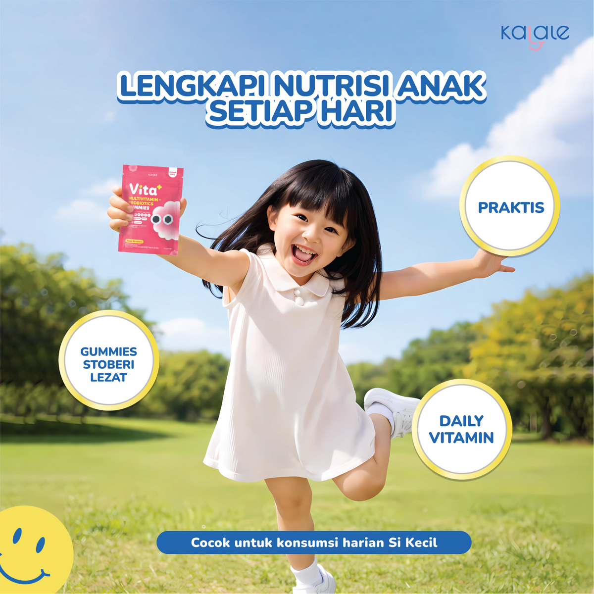 Kalale Vita+ Multivitamin + Probiotics Gummy Strawberry | Vitamin Anak Sugar Free Gummies | Mengandung 2.5 Miliar Probiotik Baik - Image 8