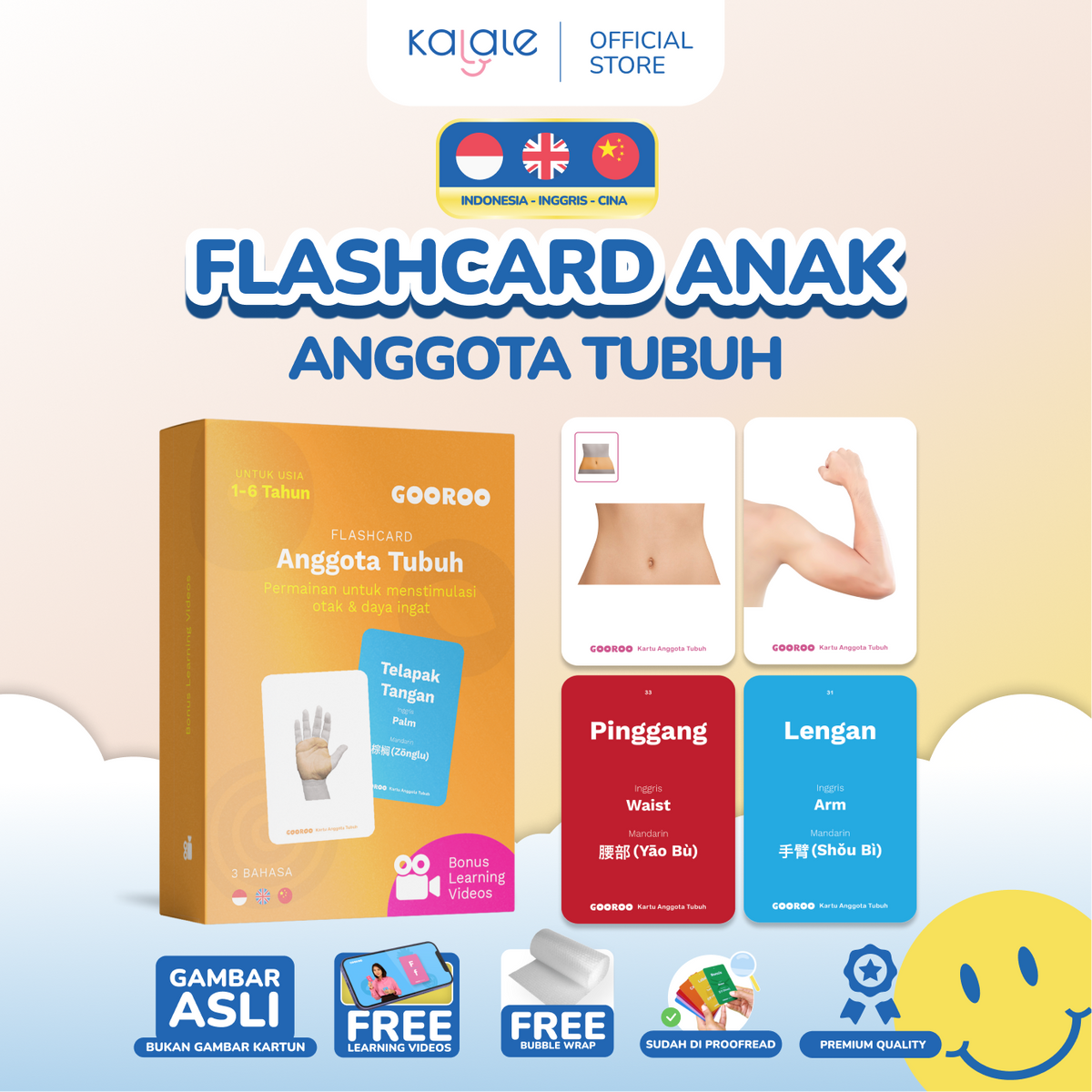 GOOROO by Kalale Flash Card Mainan Kartu Edukasi Anak Bayi Balita 1-6 Tahun Bergambar dan Berwarna - Image 13