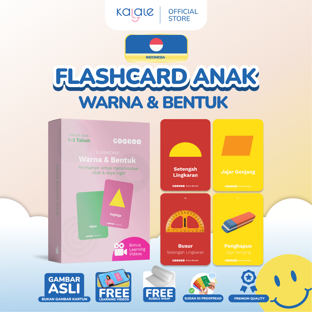 GOOROO by Kalale Flash Card Mainan Kartu Edukasi Anak Bayi Balita 1-6 Tahun Bergambar dan Berwarna - Image 20