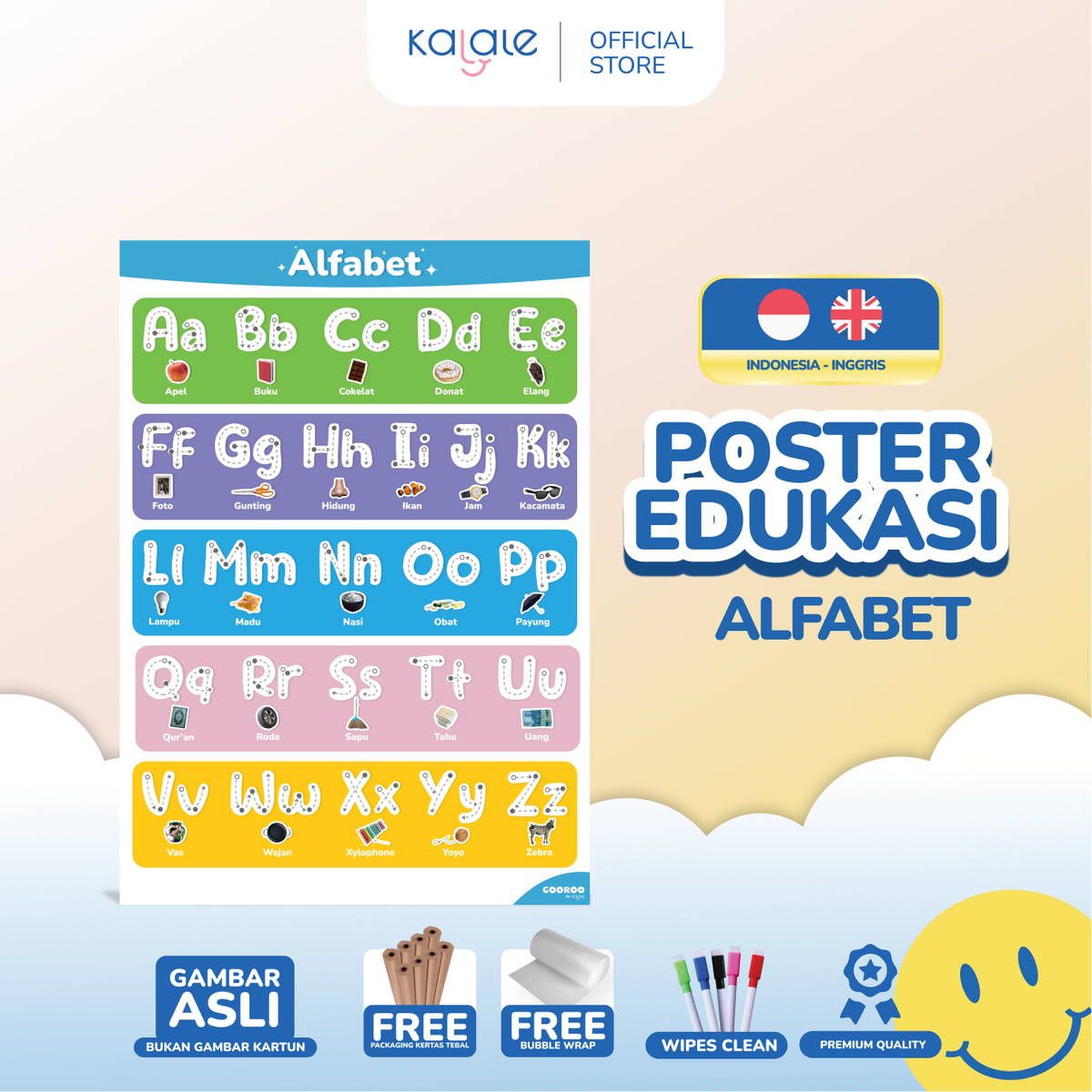 GOOROO by Kalale - Poster Pendidikan Edukasi Mainan Belajar Anak Usia Balita Batita PAUD TK SD MI - Image 9