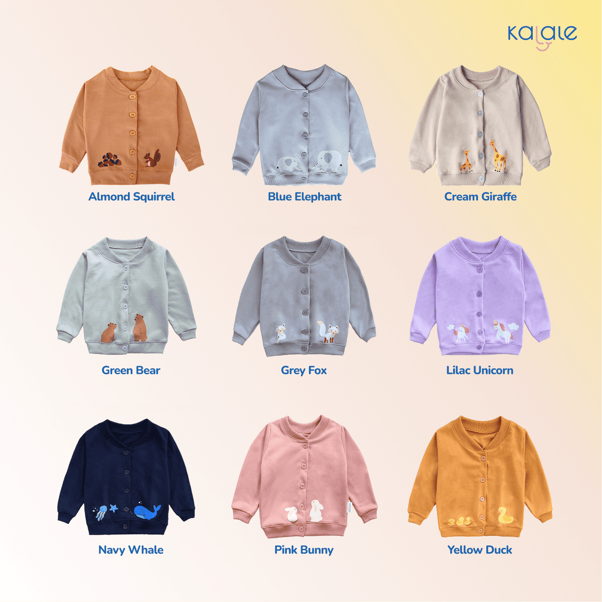 Kalale Cardigan 1-6 Tahun (Atasan Sweater Outer Kancing Karakter Hewan Anak Usia 1 2 3 4 5 6 Tahun) - Image 3