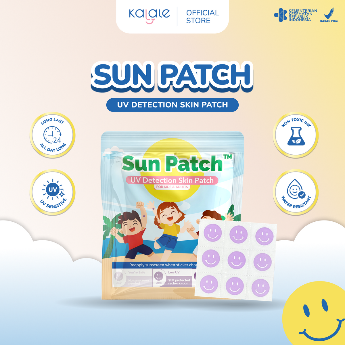 Sun Patch - UV Detection Skin Patch  For Sunscreen/Sunblock For Kids & Adults