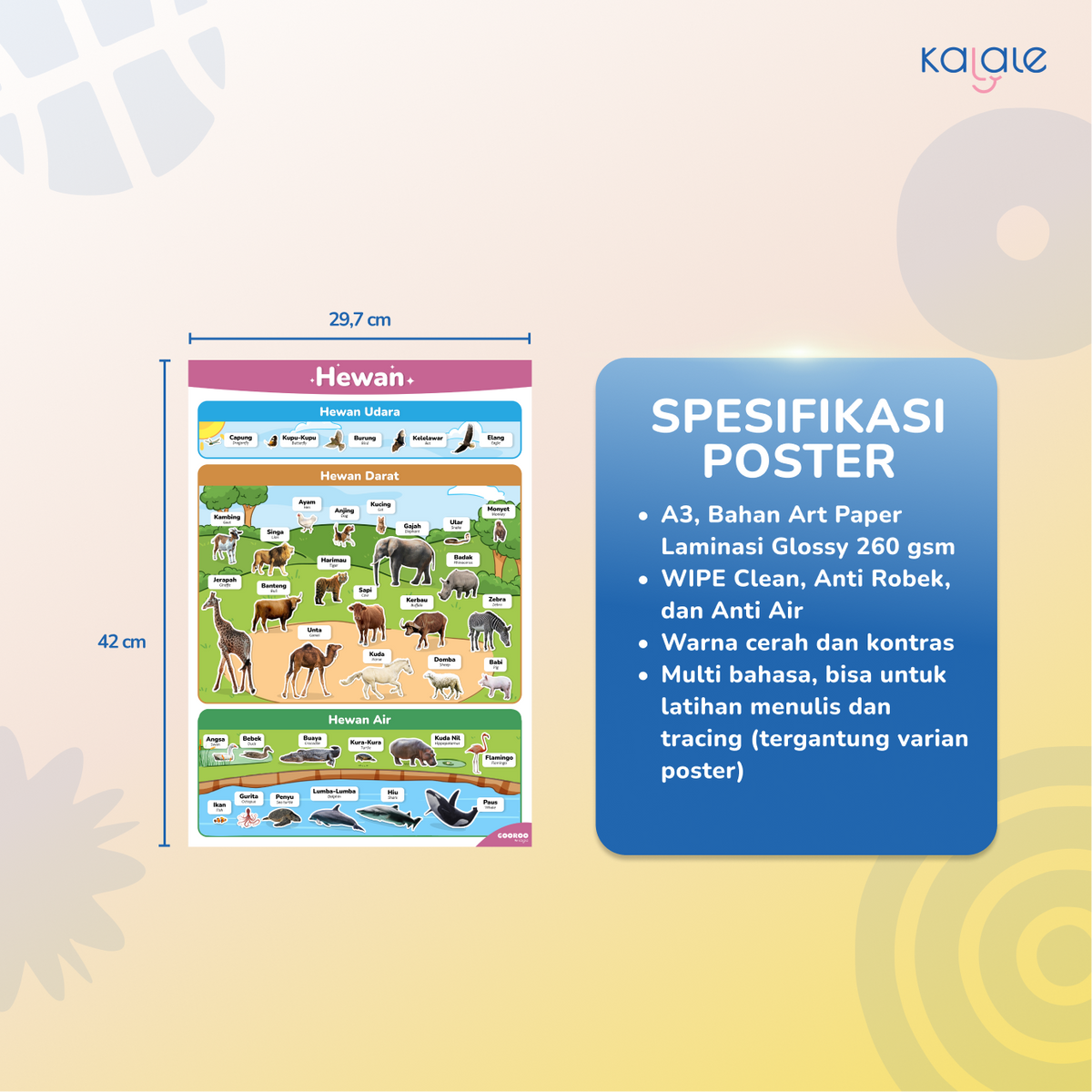 GOOROO by Kalale - Poster Pendidikan Edukasi Mainan Belajar Anak Usia Balita Batita PAUD TK SD MI - Image 5