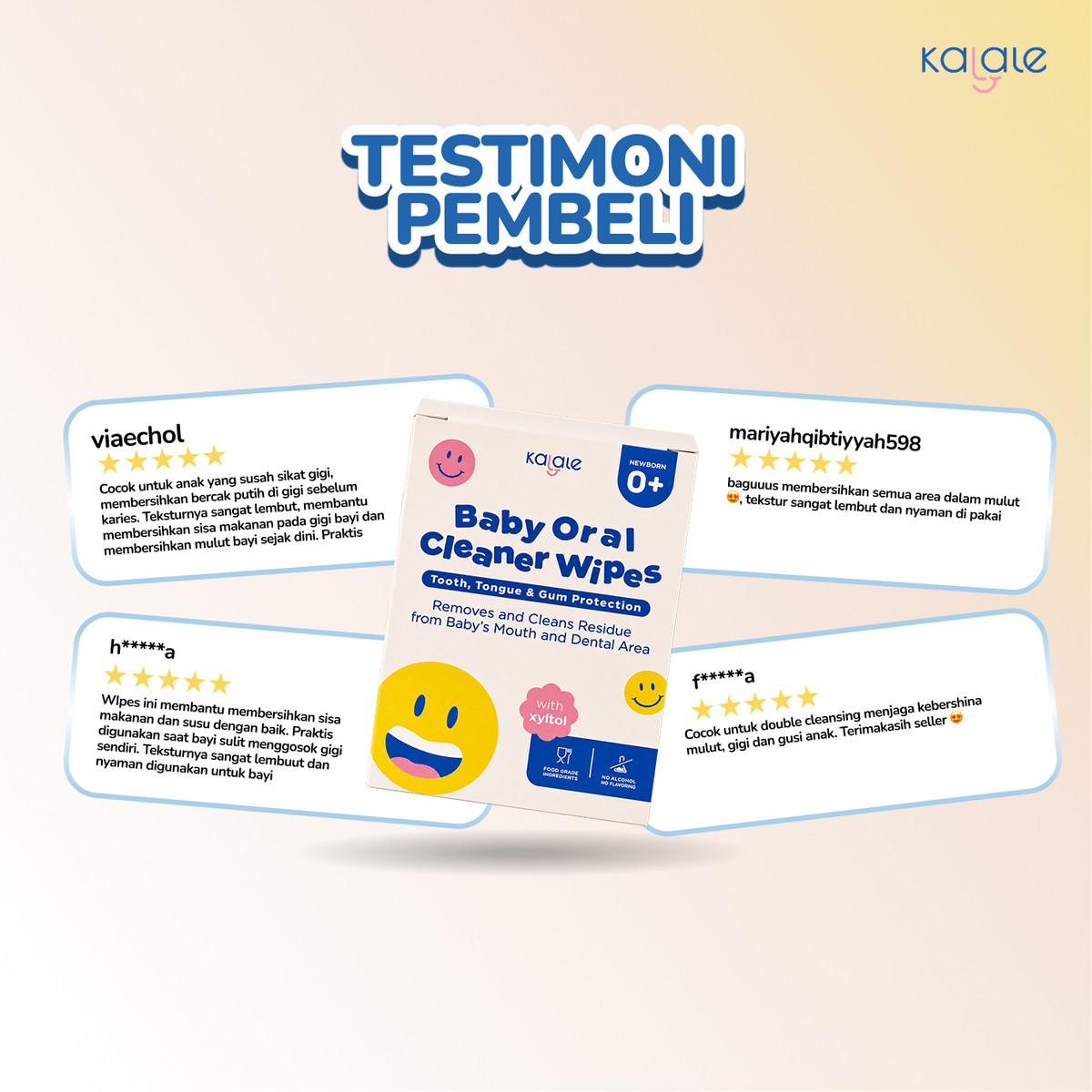 Kalale Baby Oral Cleaner Wipes – Baby Tongue Tooth Gum Wipes Tisu Pembersih Gusi Gigi Lidah Bayi - Image 8