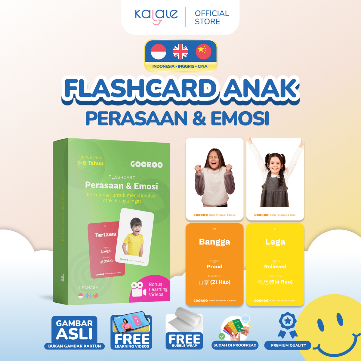 GOOROO by Kalale Flash Card Mainan Kartu Edukasi Anak Bayi Balita 1-6 Tahun Bergambar dan Berwarna - Image 17