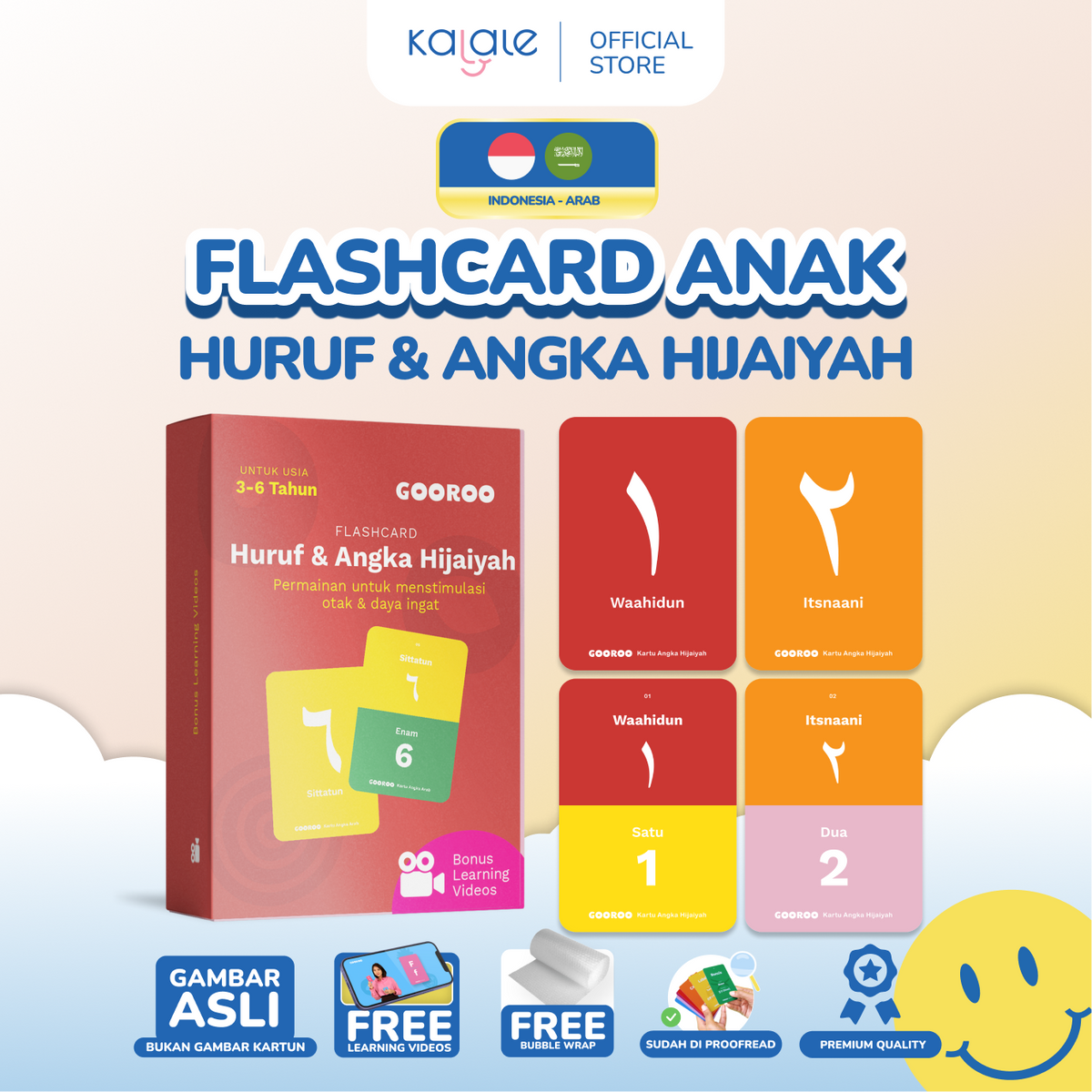 GOOROO by Kalale Flash Card Mainan Kartu Edukasi Anak Bayi Balita 1-6 Tahun Bergambar dan Berwarna - Image 16
