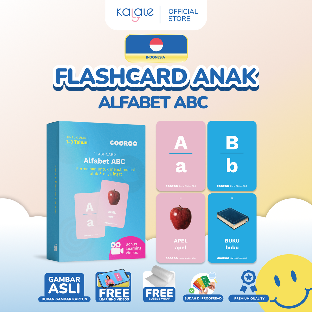 GOOROO by Kalale Flash Card Mainan Kartu Edukasi Anak Bayi Balita 1-6 Tahun Bergambar dan Berwarna - Image 11