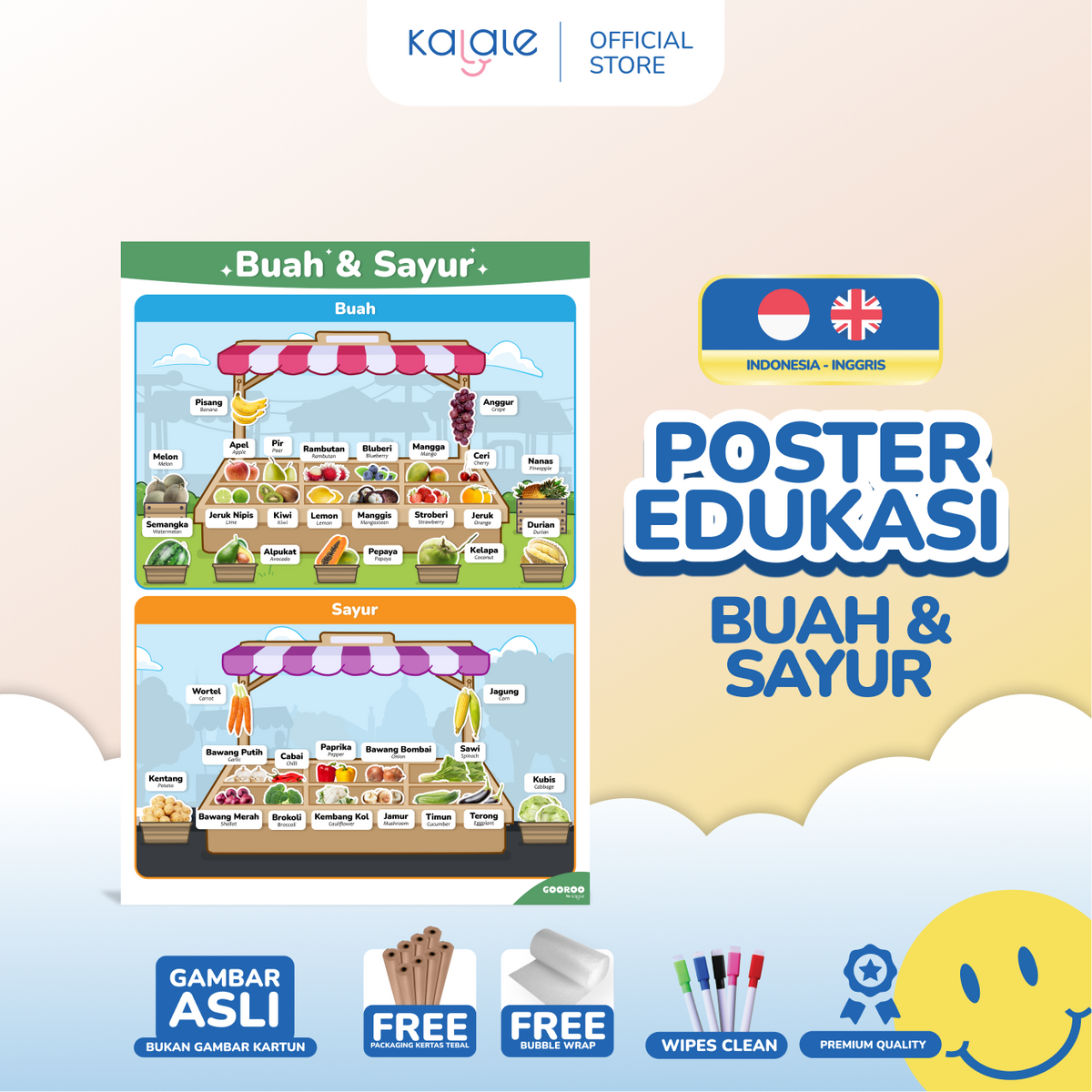 GOOROO by Kalale - Poster Pendidikan Edukasi Mainan Belajar Anak Usia Balita Batita PAUD TK SD MI - Image 13