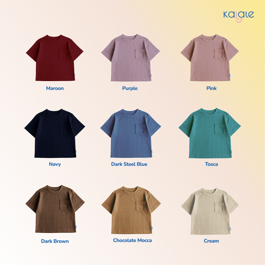 Kalale - Oversized T-Shirt Kemeja Anak Laki-Laki Lengan Pendek Bahan Katun Lembut Adem 1-10 Tahun Warna Lengkap - Image 3