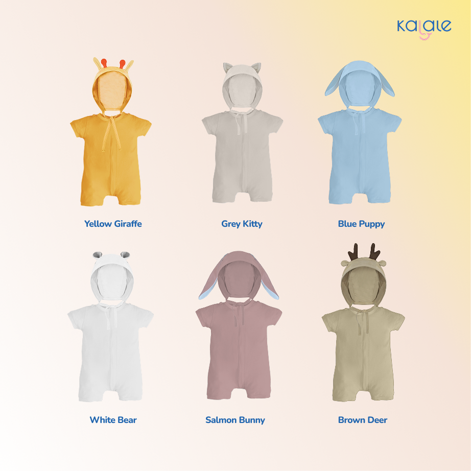 Kalale Baby Playsuit Zipper free Bonnet Animal (Romper / Jumper / Jumpsuit Anak dan Bayi) - Image 3